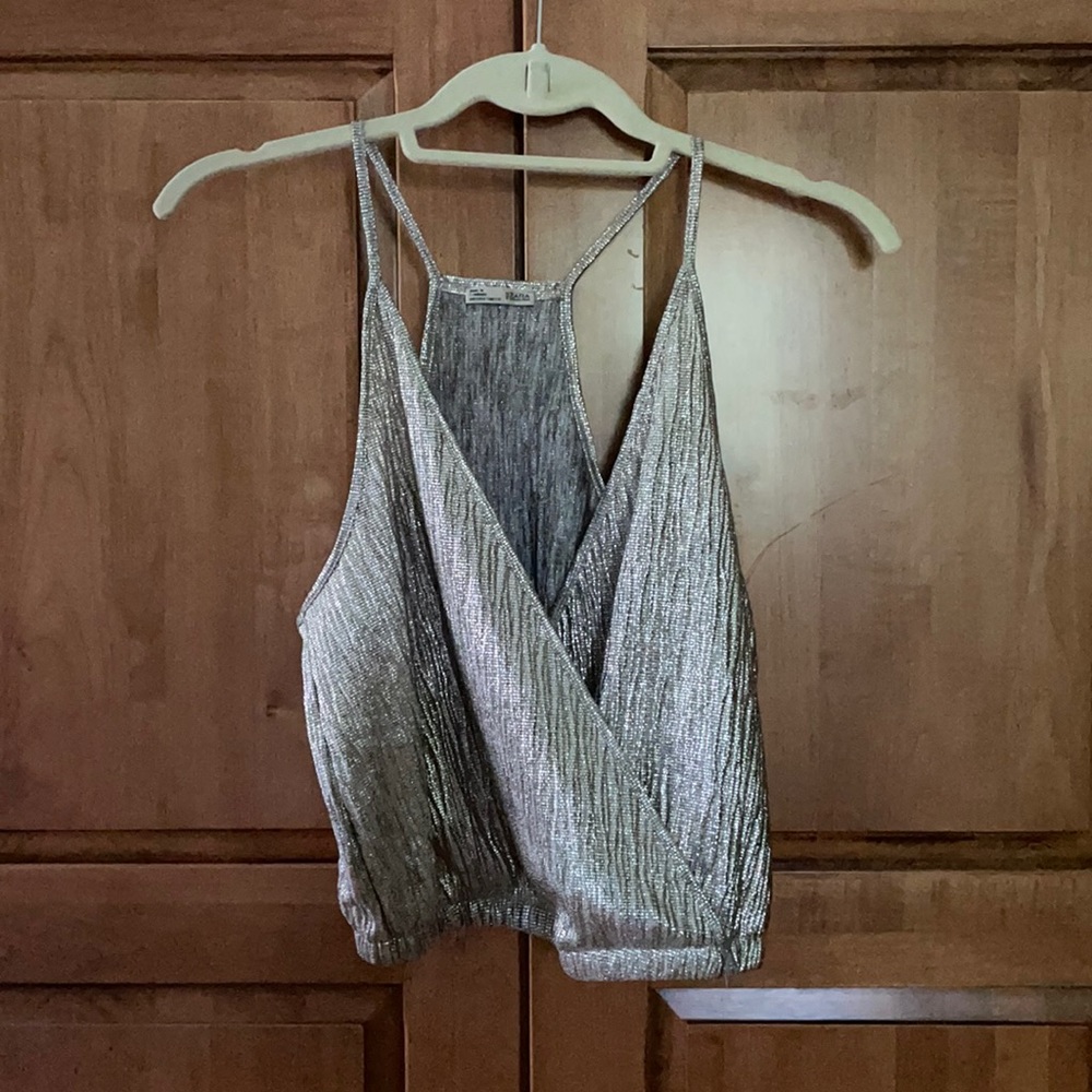 Golden crop party top